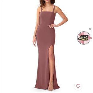 Azazie desert rose size A6 bridesmaids dress. ONLY worn once.